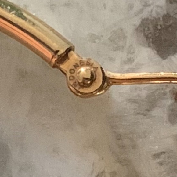 14K Indonesian Gold Large Hoop Earrings, Stamped - Picture 3 of 6